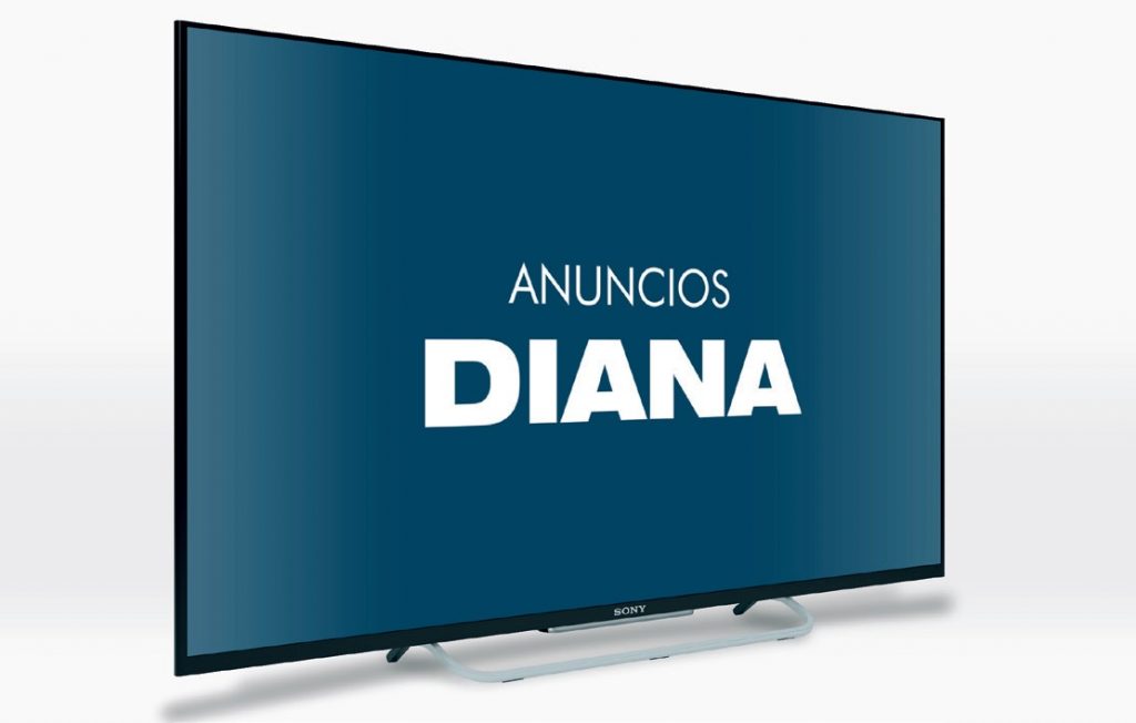 Televisión con el logo de Anuncios Diana Málaga